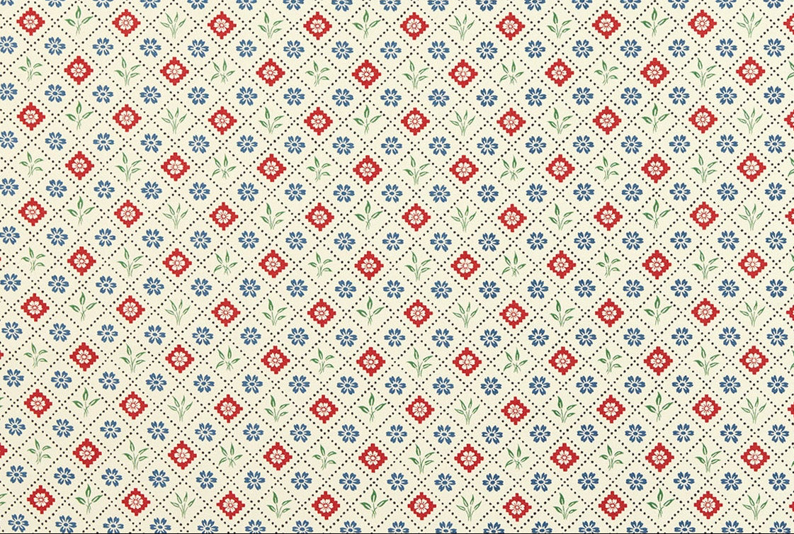 Décors Barbares -Chemin de Bles in cream, red, blue