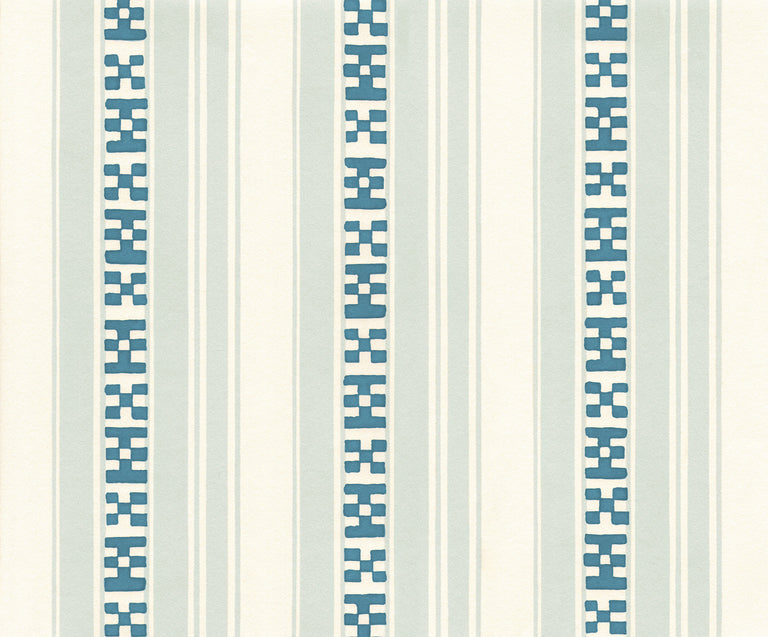 Decors Barbares-Rayures Broderies in Blue