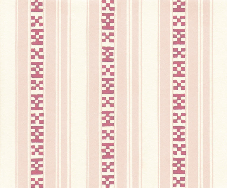 Decors Barbares-Rayures Broderies in Pink